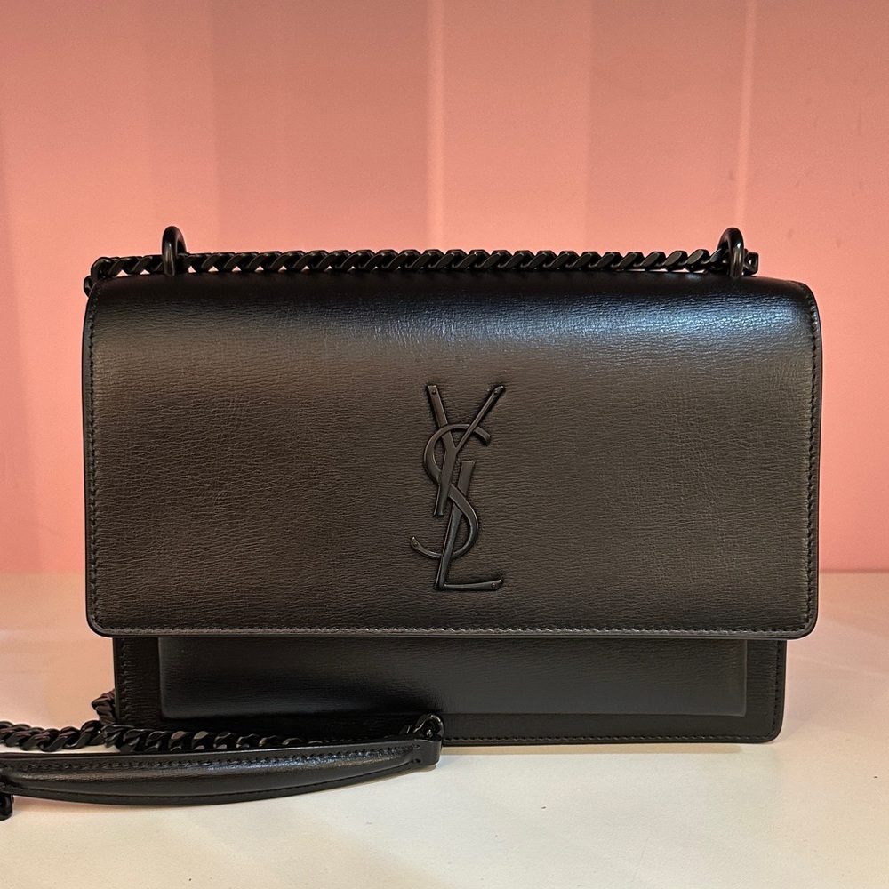 AUTHENTIC Yves Saint Laurent Black Sunset Crossbody Bag